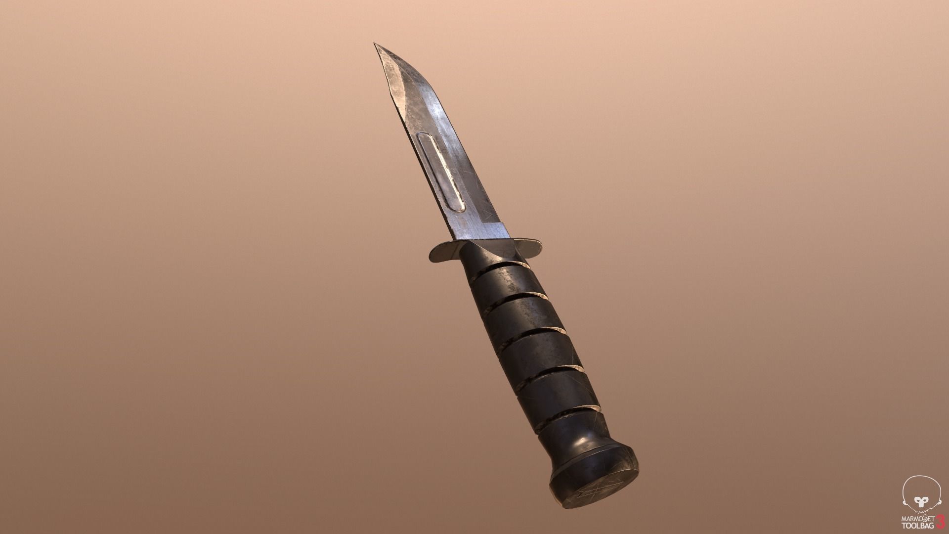 Realistic High Quality Low Poly Combat Knife Low-poly 3D model_38