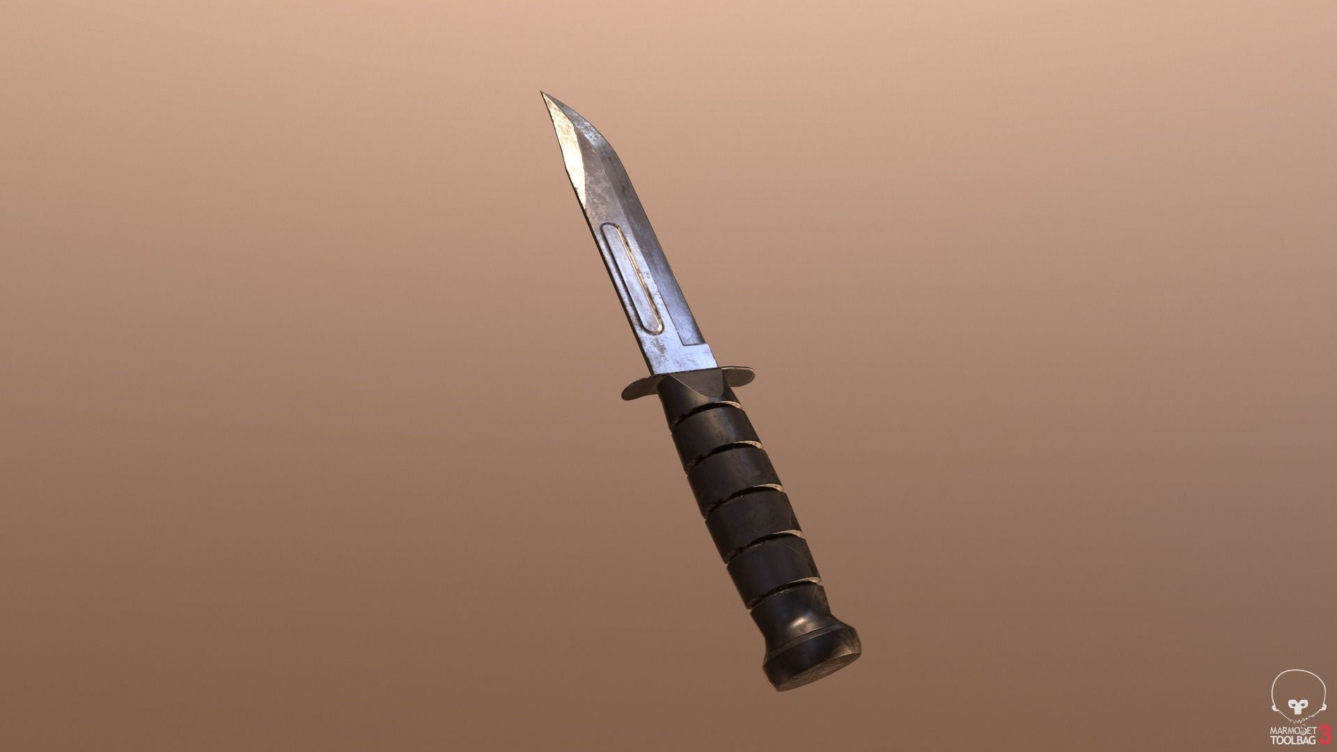 Realistic High Quality Low Poly Combat Knife Low-poly 3D model_39