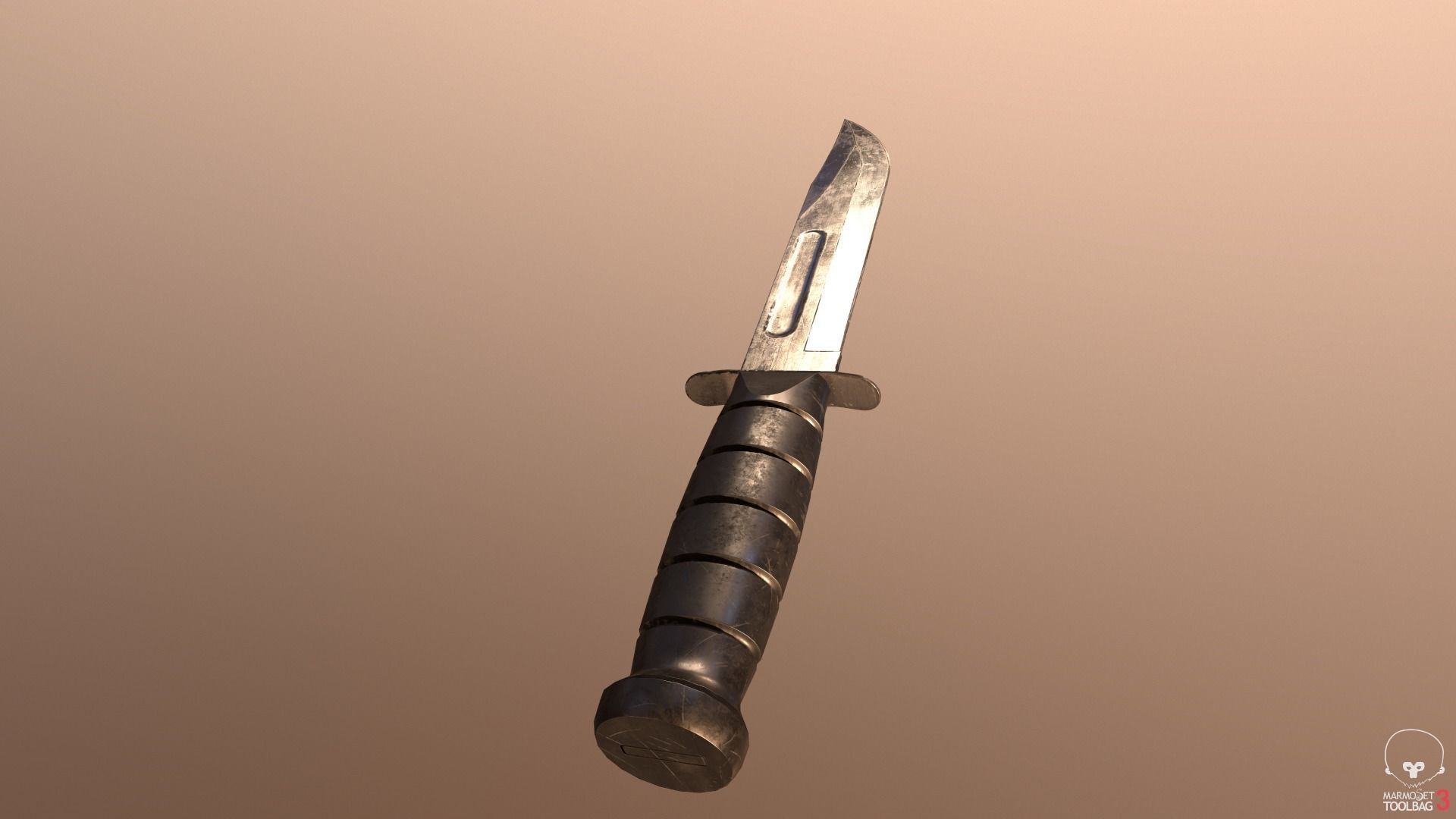 Realistic High Quality Low Poly Combat Knife Low-poly 3D model_37