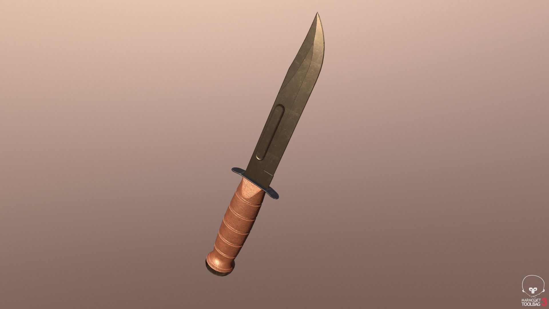 Realistic High Quality Low Poly Combat Knife Low-poly 3D model_50