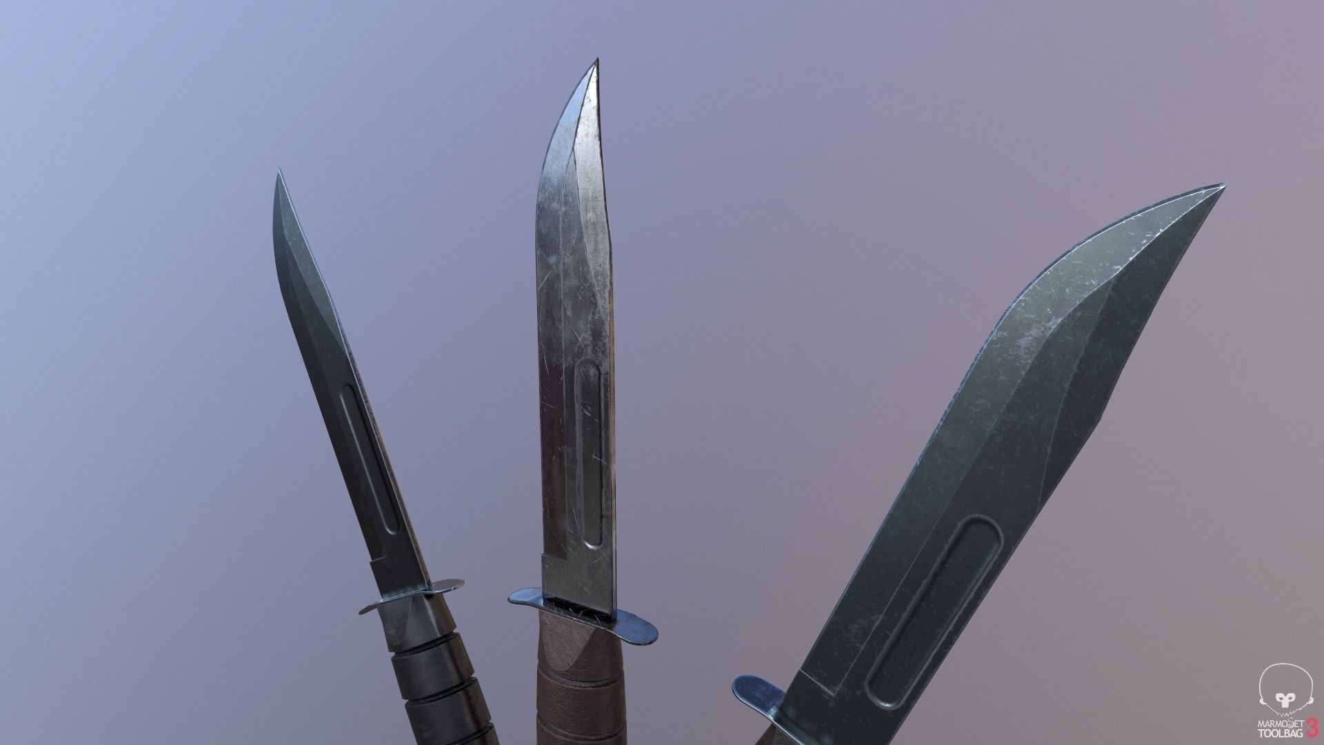 Realistic High Quality Low Poly Combat Knife Low-poly 3D model_12