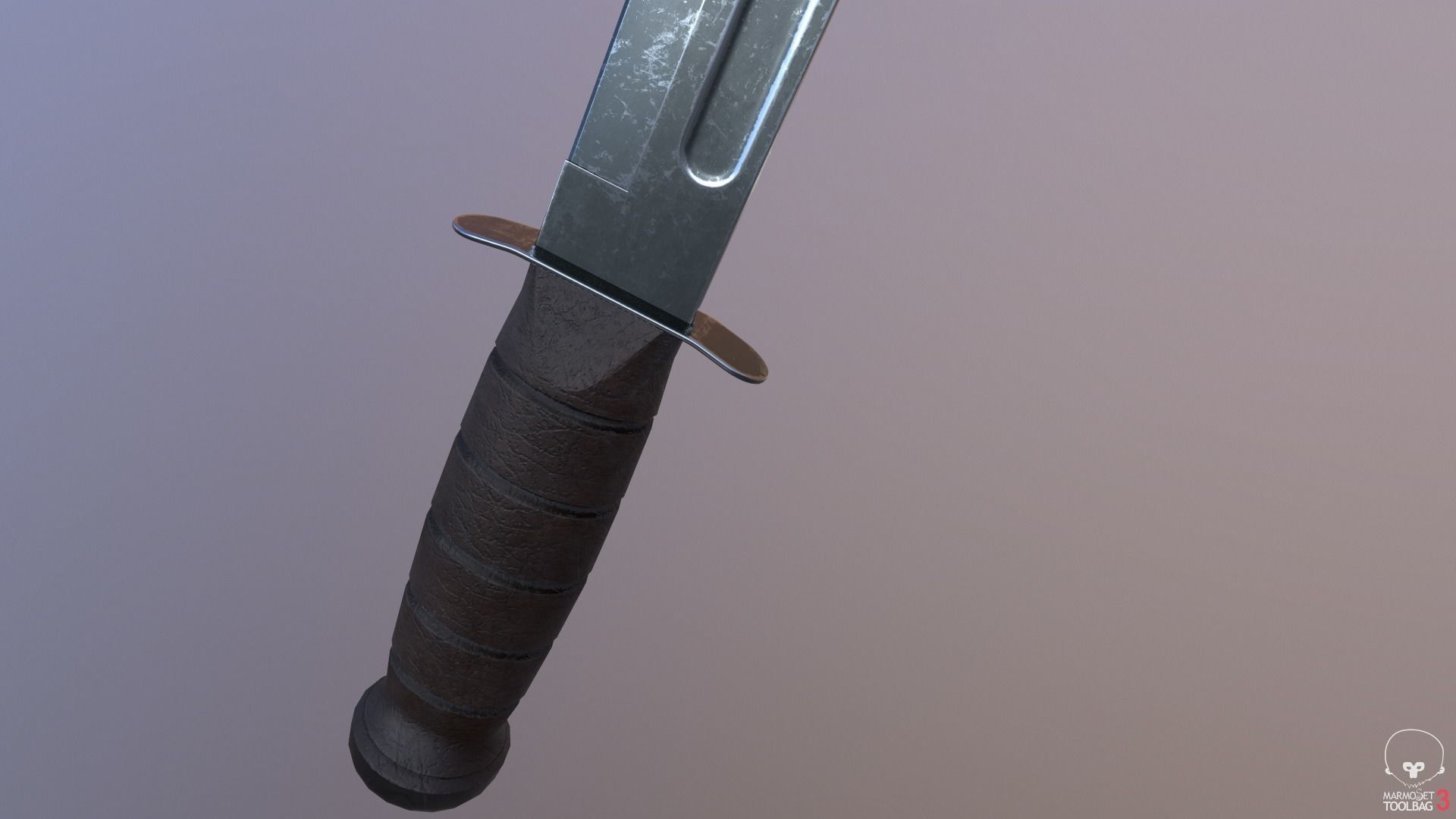 Realistic High Quality Low Poly Combat Knife Low-poly 3D model_16