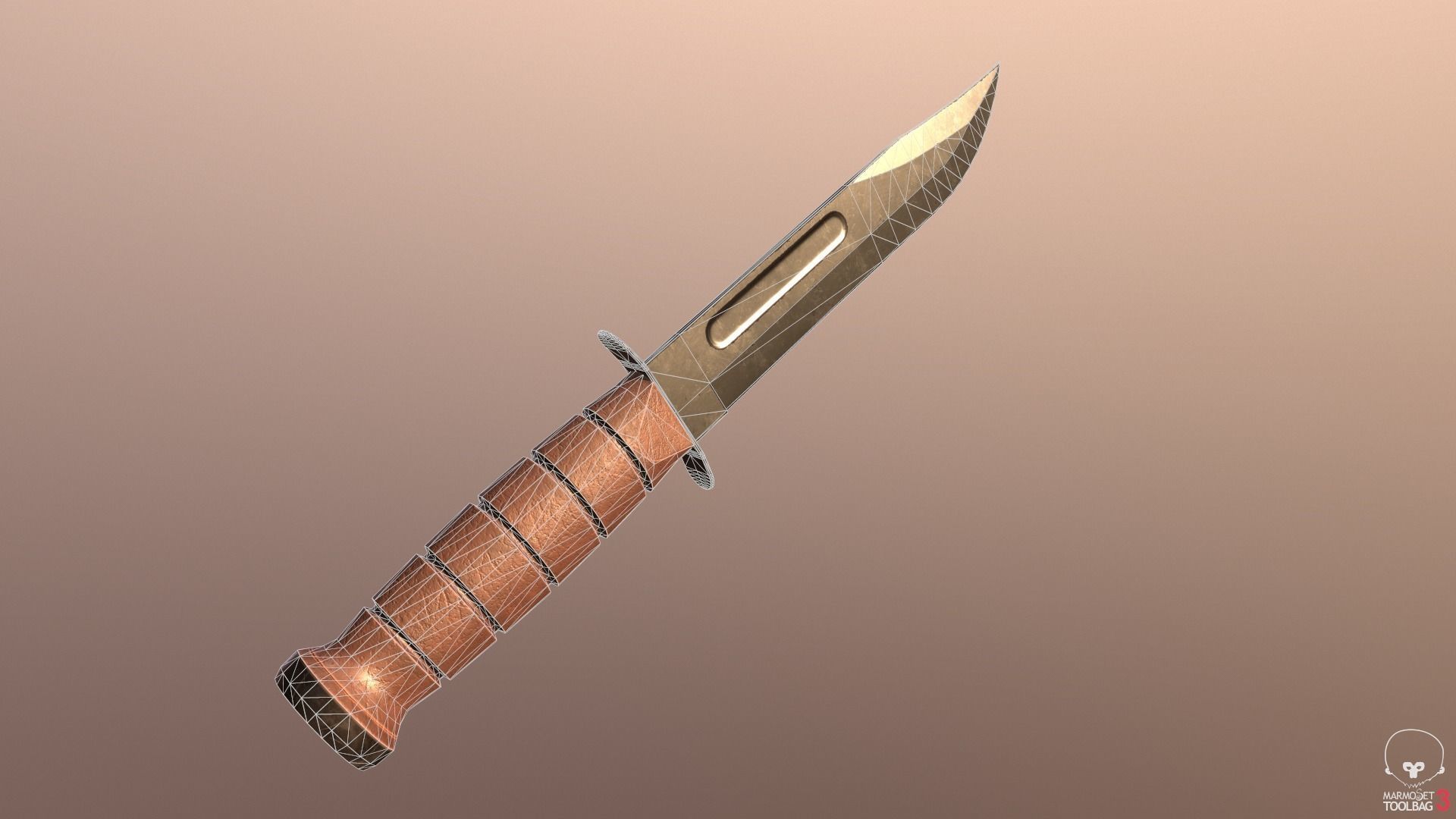 Realistic High Quality Low Poly Combat Knife Low-poly 3D model_52