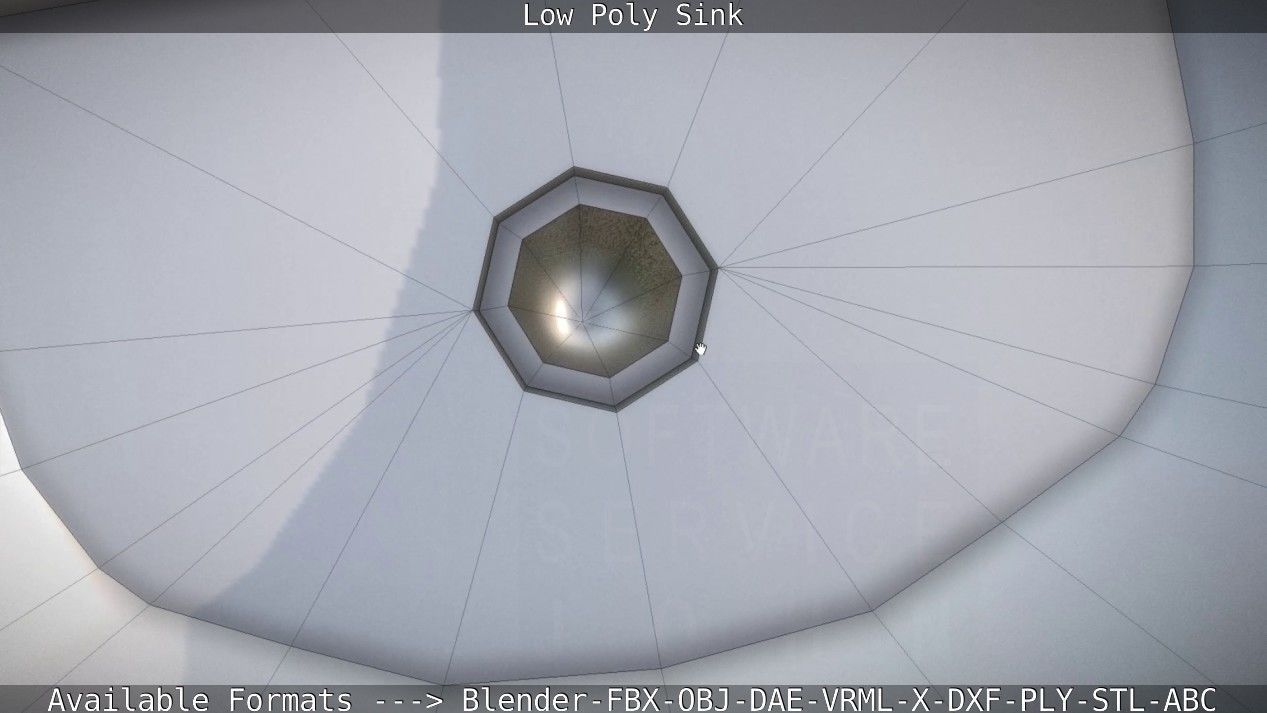 Low-Poly Sink bathroom with two faucets Low-poly 3D model_87