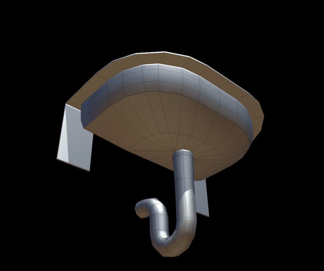 Low-Poly Sink bathroom with two faucets Low-poly 3D model_104