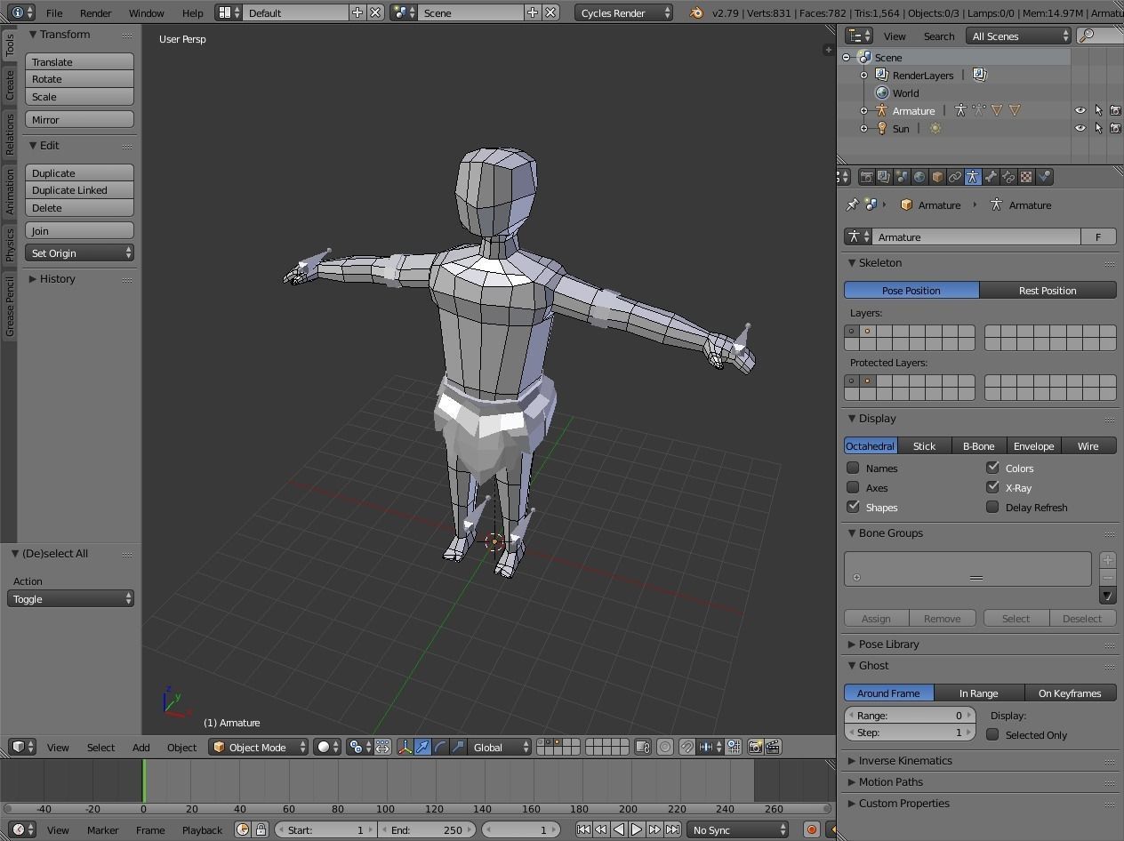 caveman man Low-poly 3D model_8