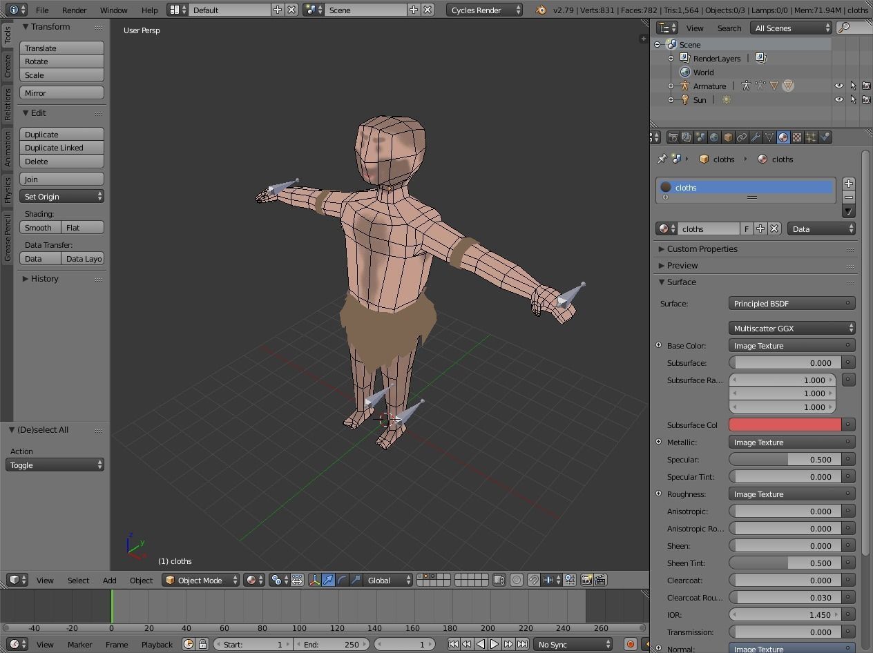 caveman man Low-poly 3D model_9