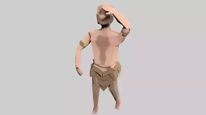 caveman man Low-poly 3D model