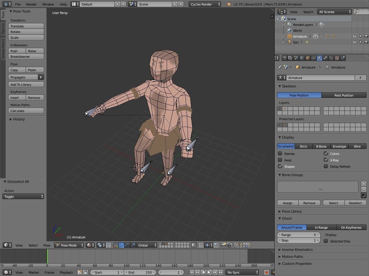 caveman man Low-poly 3D model_10