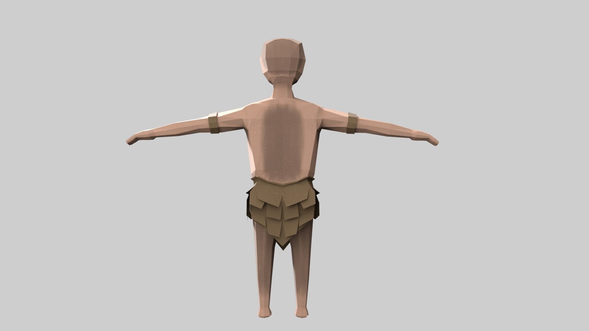 caveman man Low-poly 3D model_5