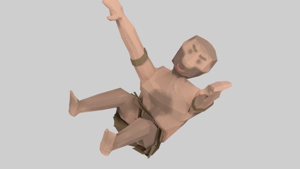 caveman man Low-poly 3D model_7