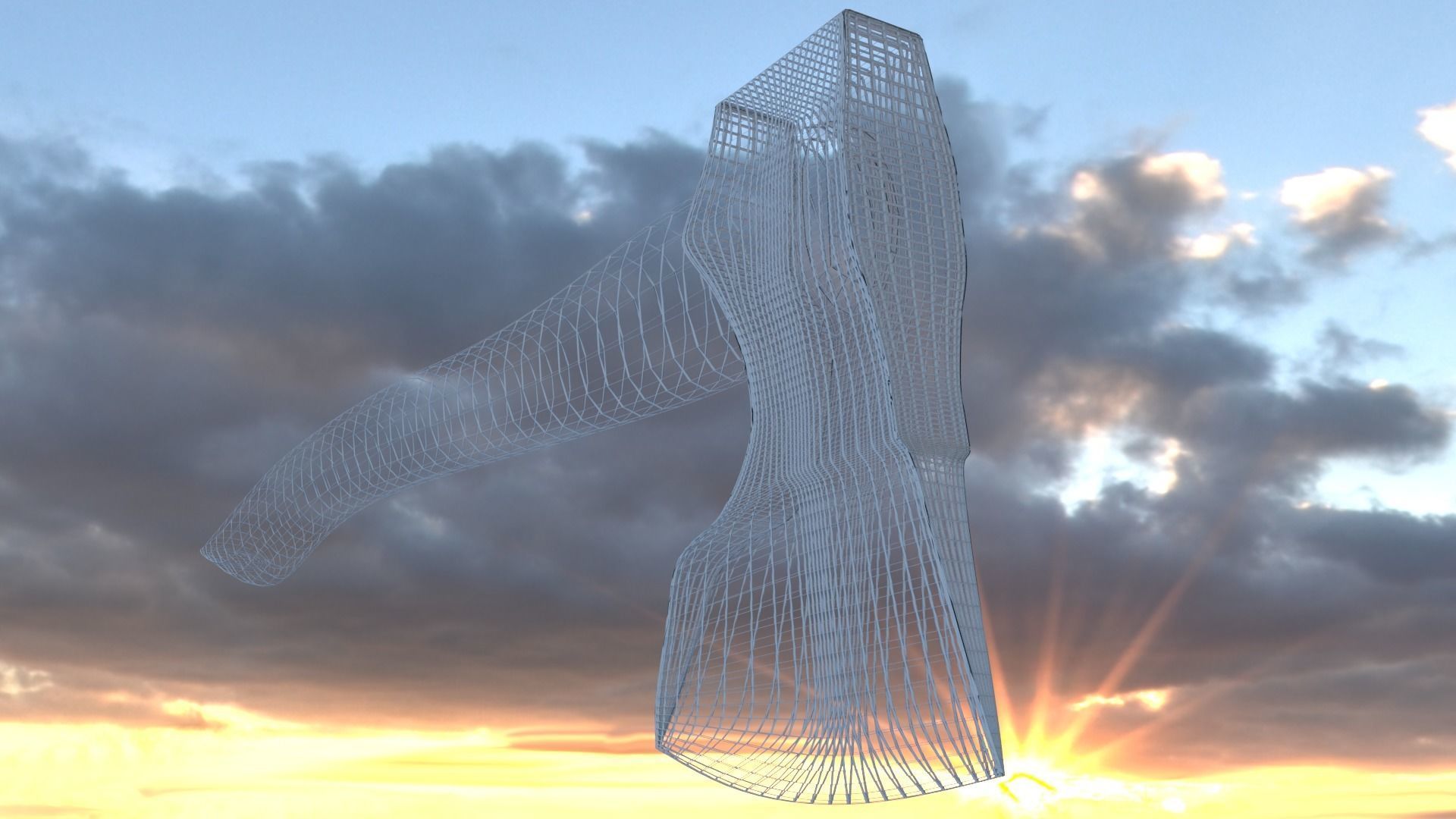 ORTAS AXE NO 10 GAME READY SHARP STEEL AXE 3D model_16