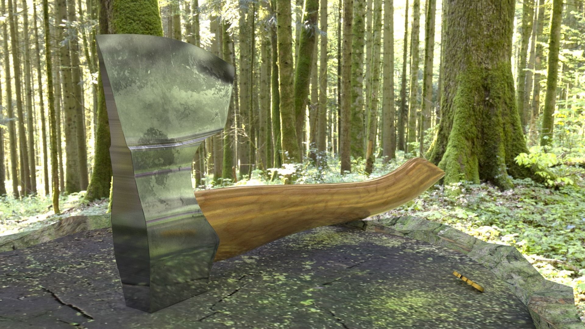 ORTAS AXE NO 10 GAME READY SHARP STEEL AXE 3D model_14