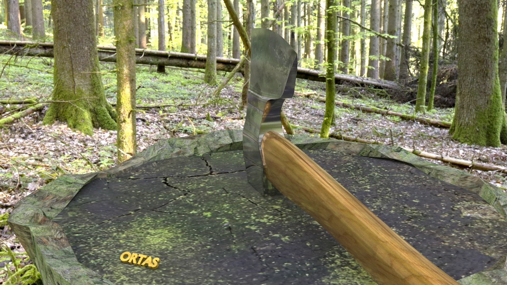 ORTAS AXE NO 10 GAME READY SHARP STEEL AXE 3D model_9