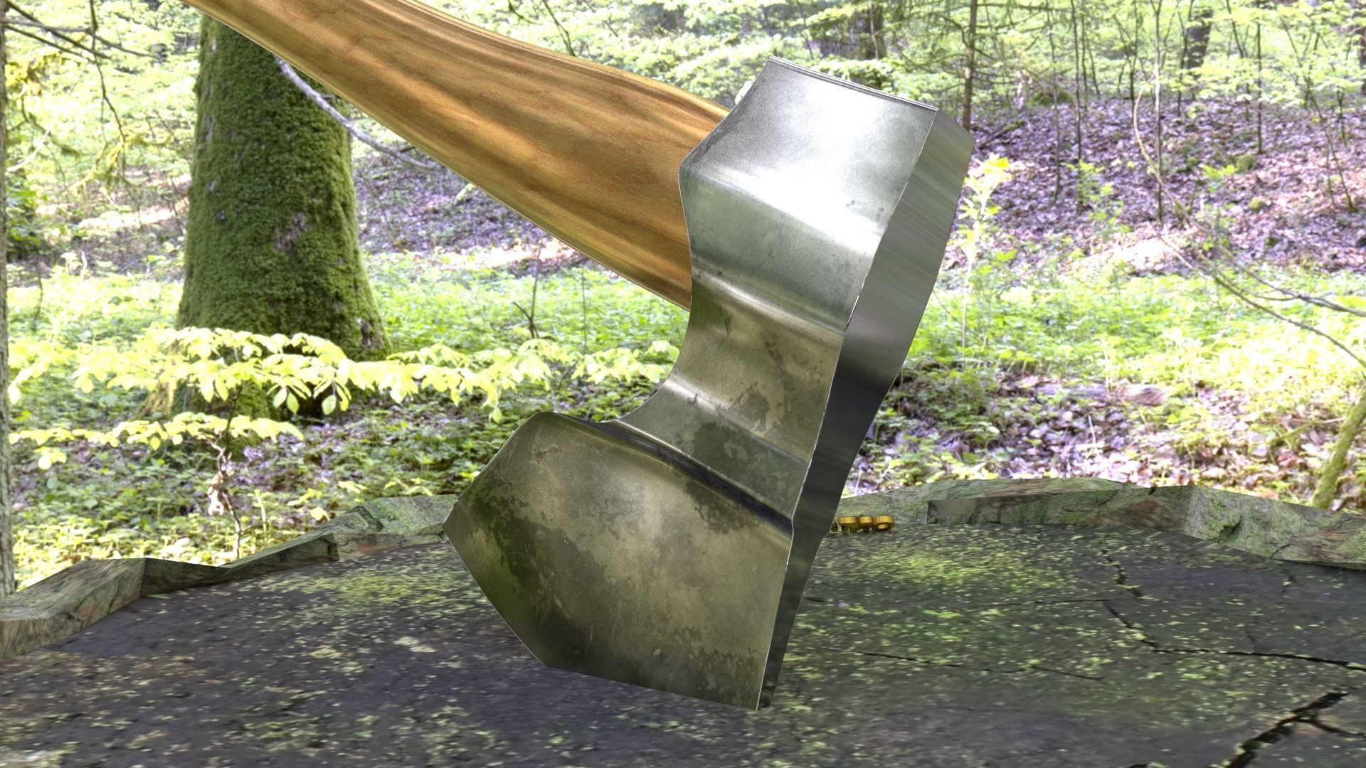 ORTAS AXE NO 10 GAME READY SHARP STEEL AXE 3D model_8