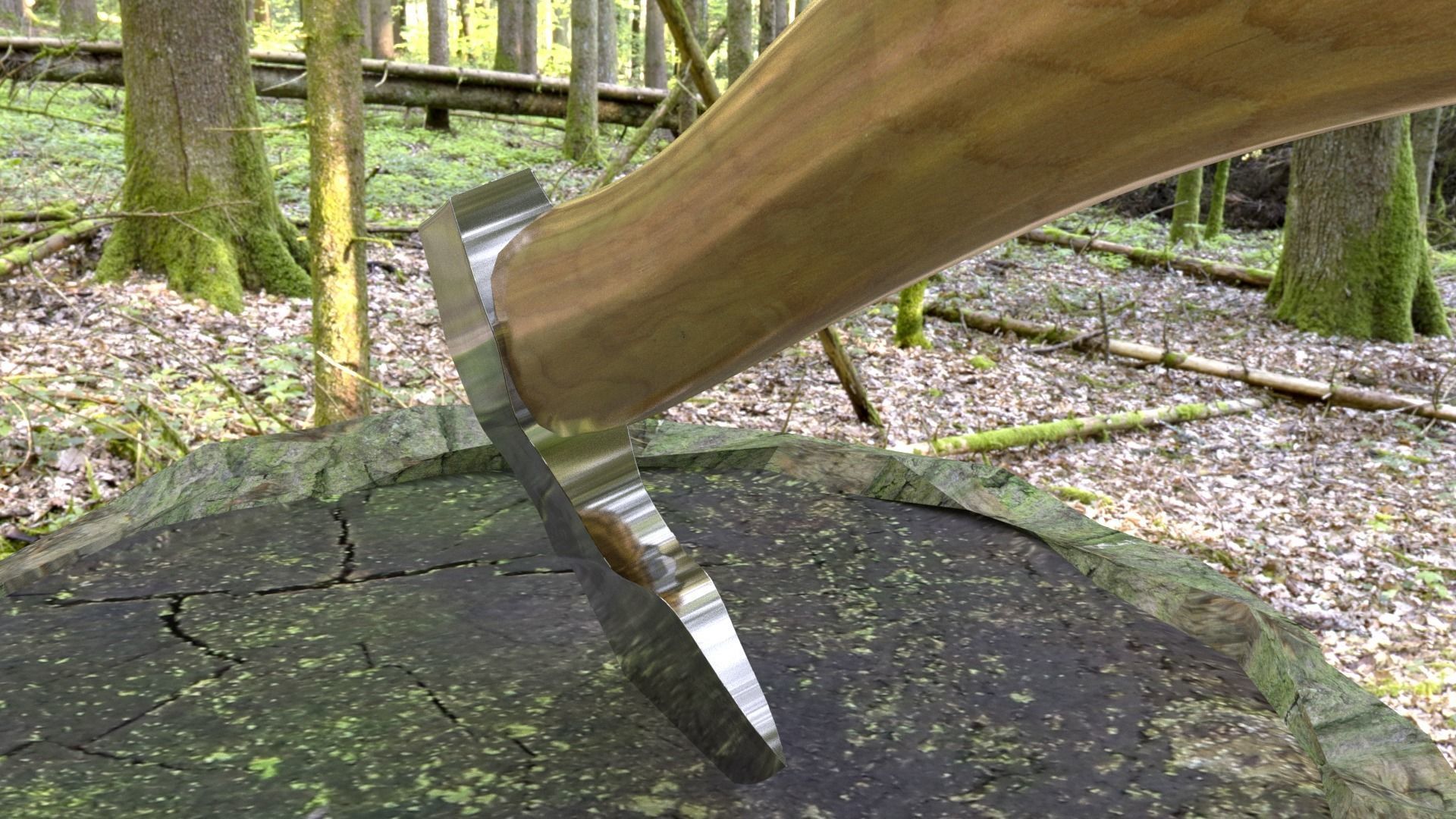 ORTAS AXE NO 10 GAME READY SHARP STEEL AXE 3D model_4