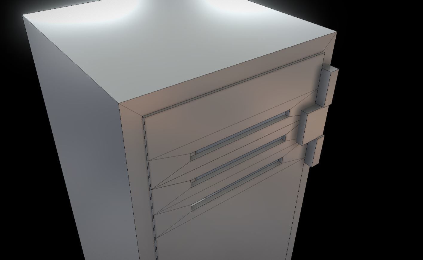 Low-Poly Locker with Animation Low-poly 3D model_9