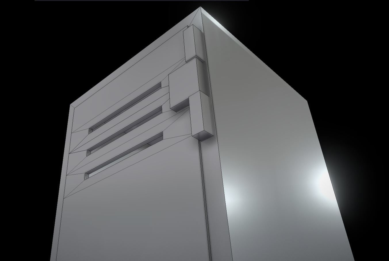 Low-Poly Locker with Animation Low-poly 3D model_3