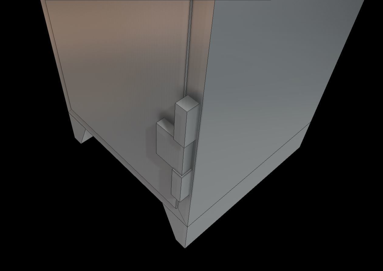 Low-Poly Locker with Animation Low-poly 3D model_17