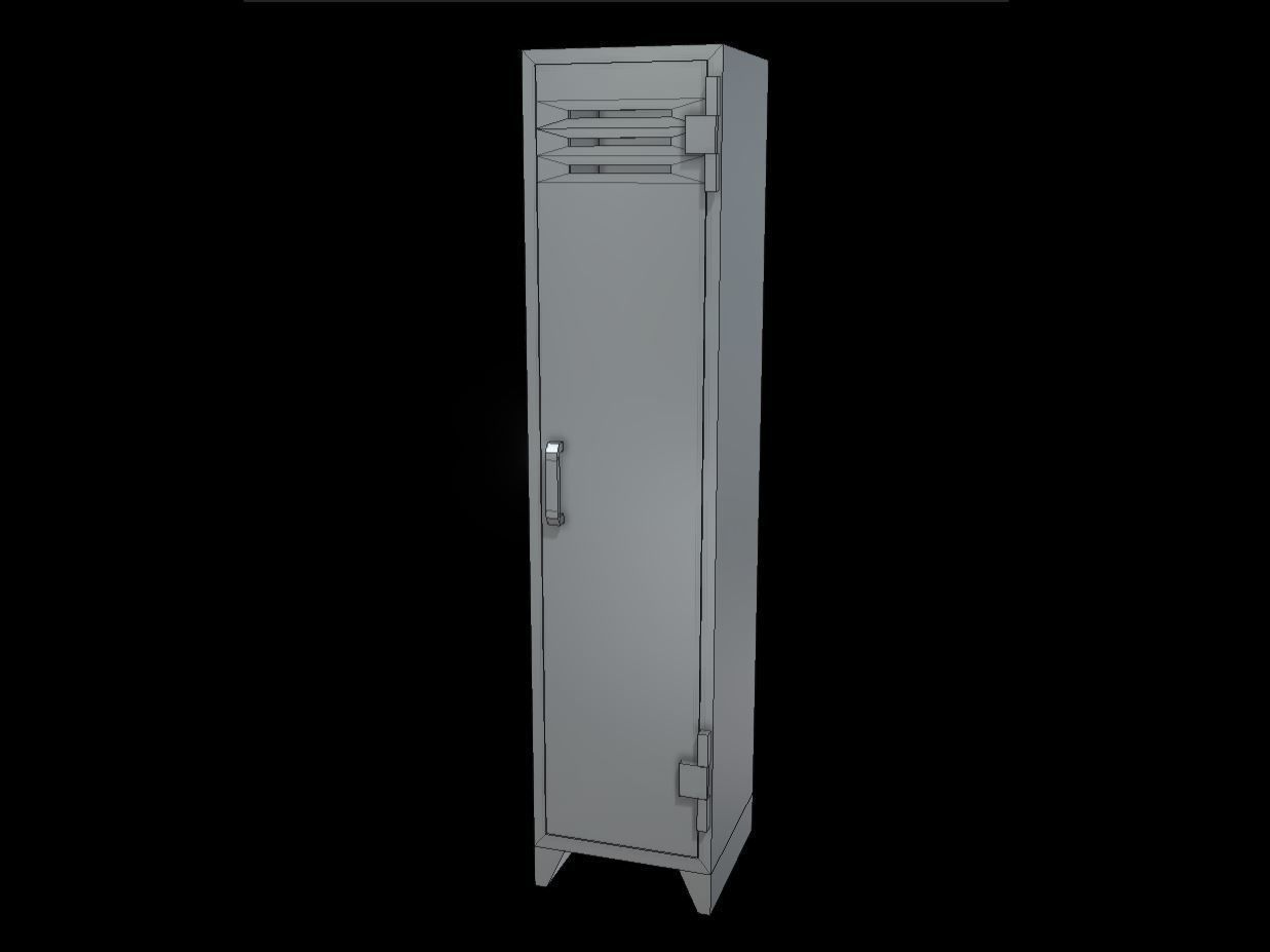 Low-Poly Locker with Animation Low-poly 3D model_14