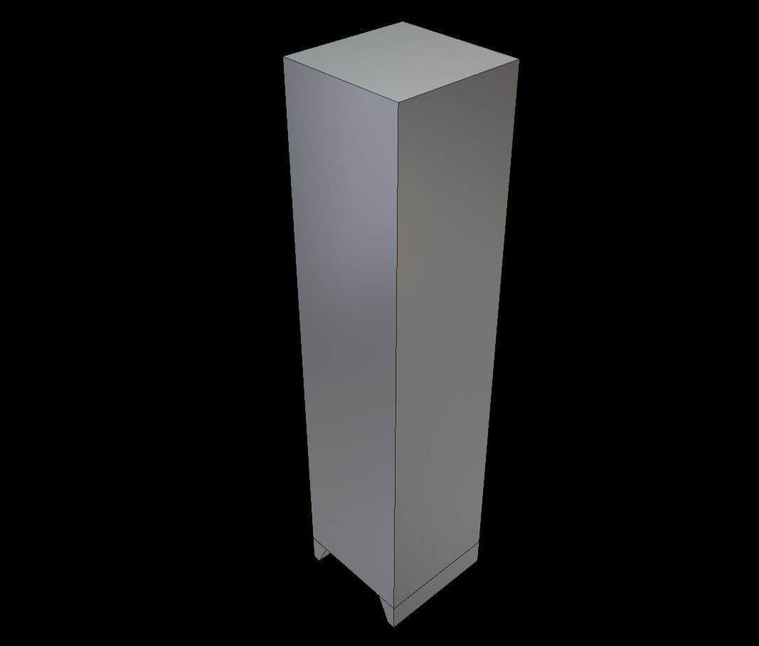 Low-Poly Locker with Animation Low-poly 3D model_16