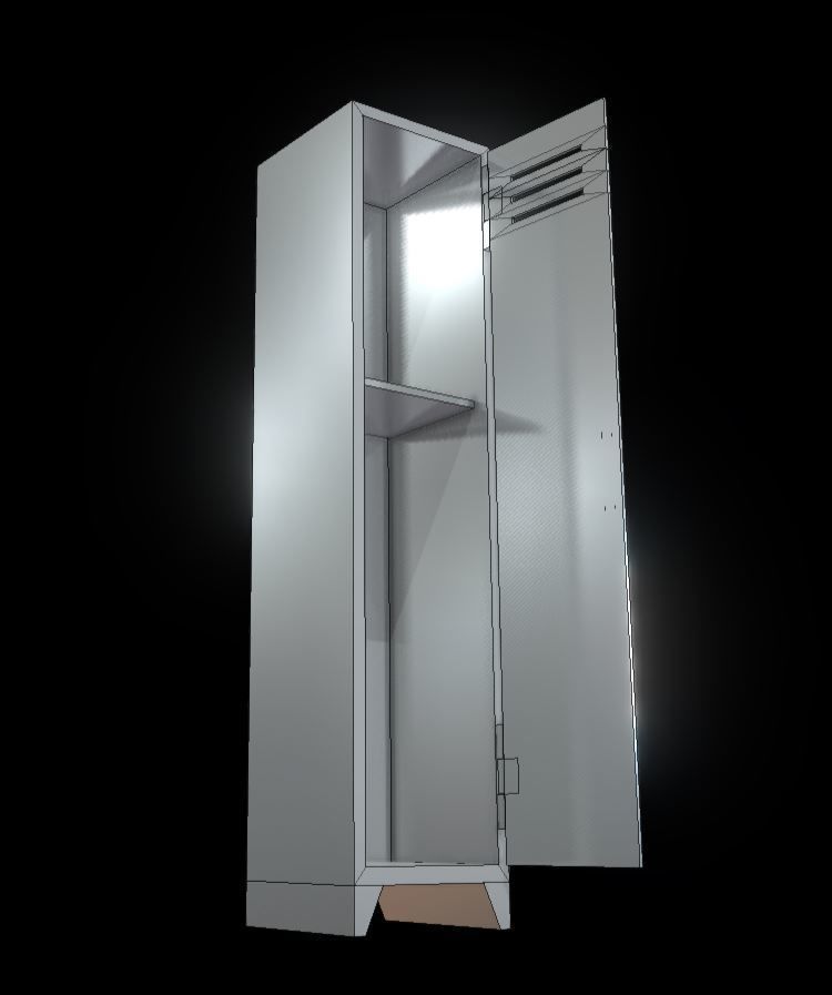 Low-Poly Locker with Animation Low-poly 3D model_13