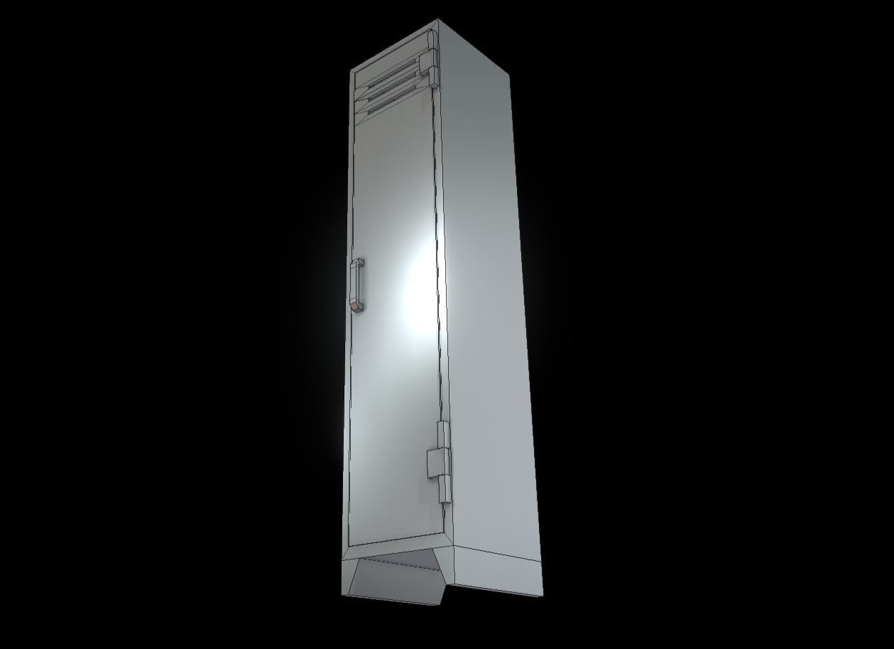 Low-Poly Locker with Animation Low-poly 3D model_5