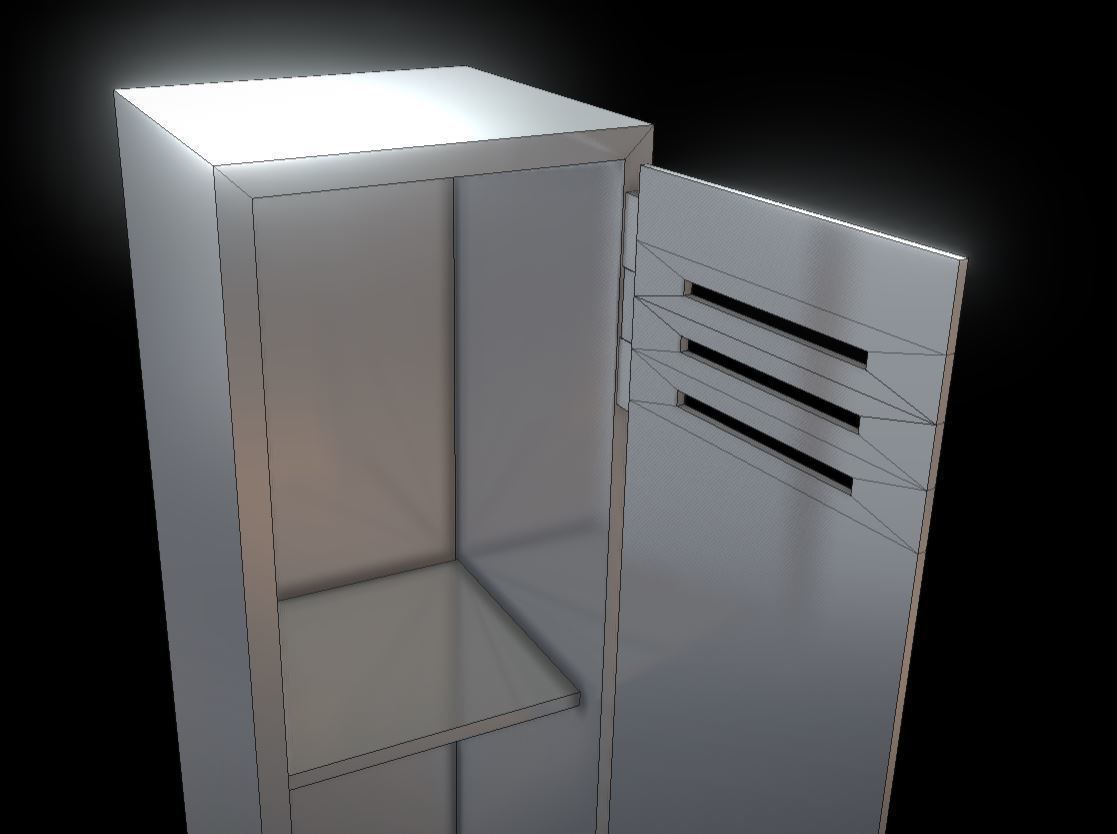 Low-Poly Locker with Animation Low-poly 3D model_7