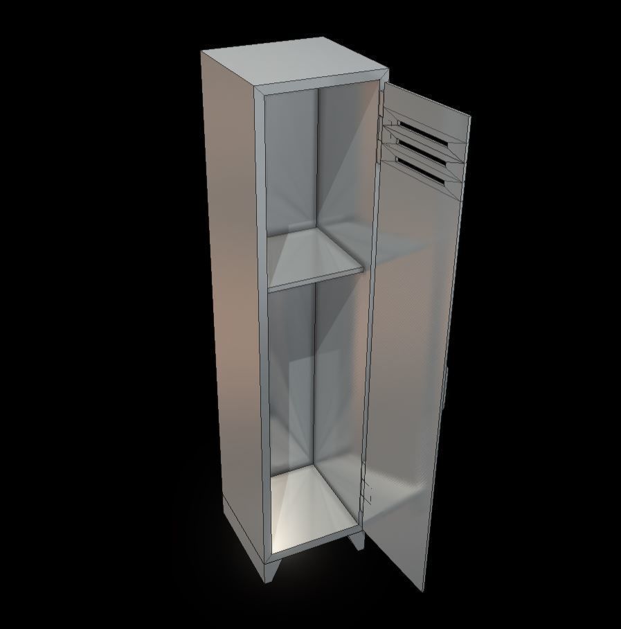 Low-Poly Locker with Animation Low-poly 3D model_2