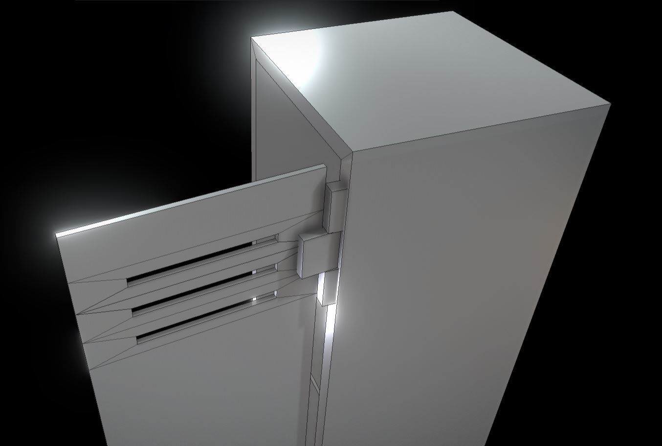 Low-Poly Locker with Animation Low-poly 3D model_4