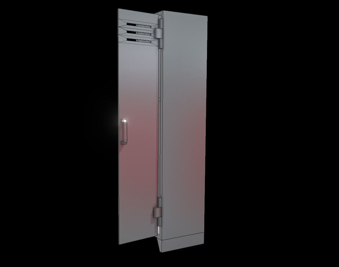 Low-Poly Locker with Animation Low-poly 3D model_8