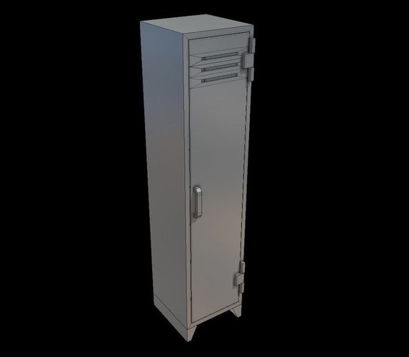 Low-Poly Locker with Animation Low-poly 3D model