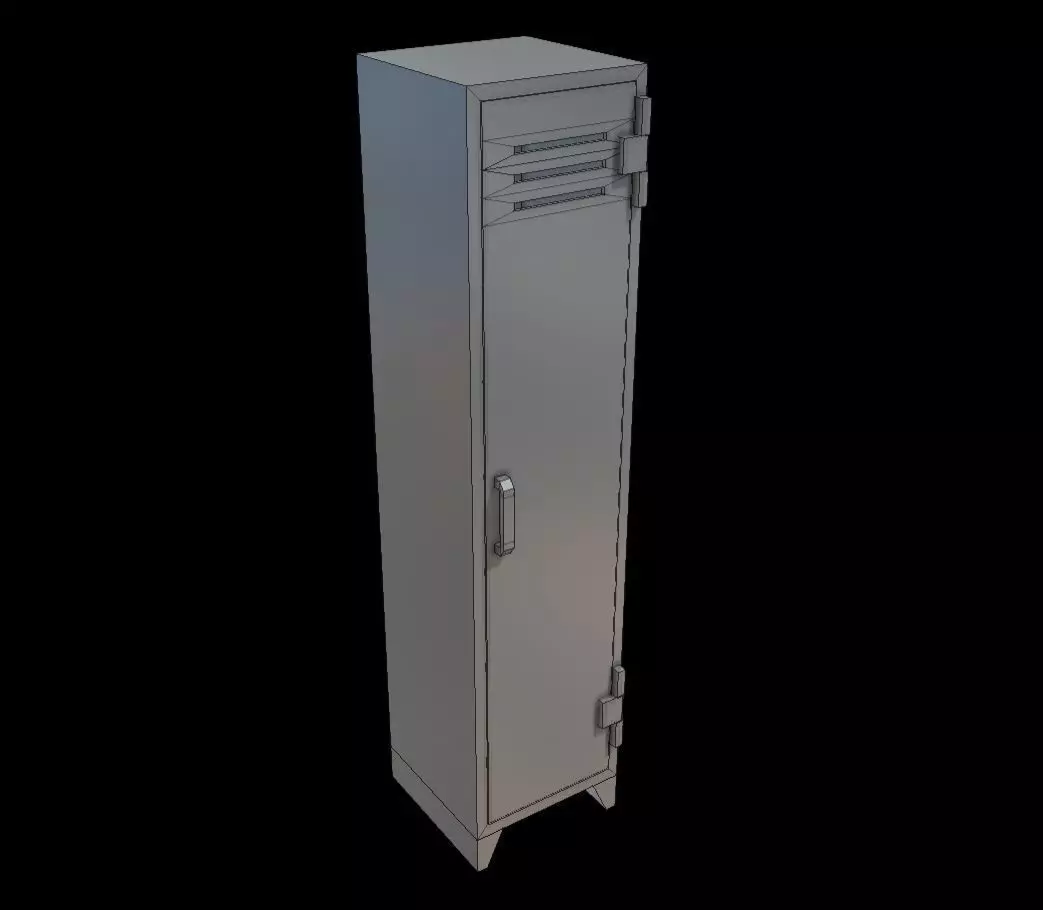 Low-Poly Locker with Animation Low-poly 3D model_0