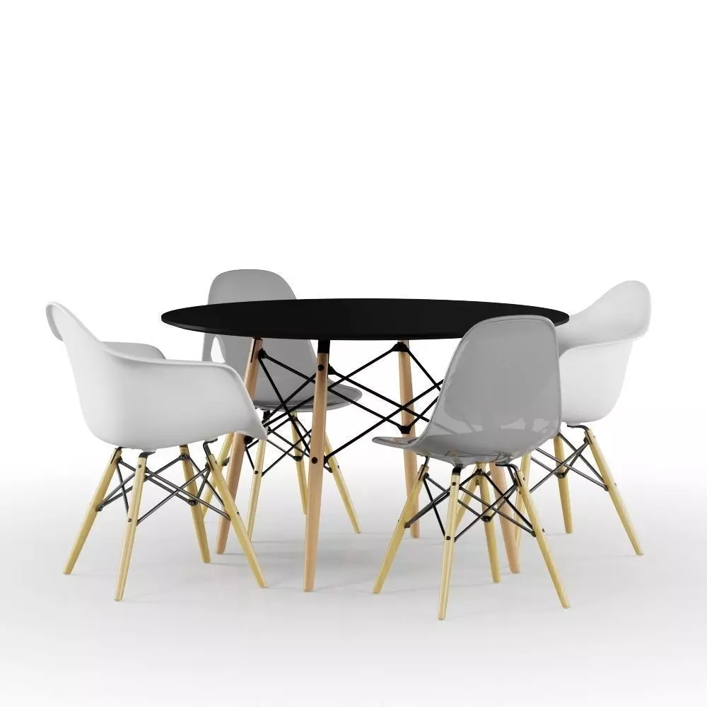 Eames Table And Chairs 3D model