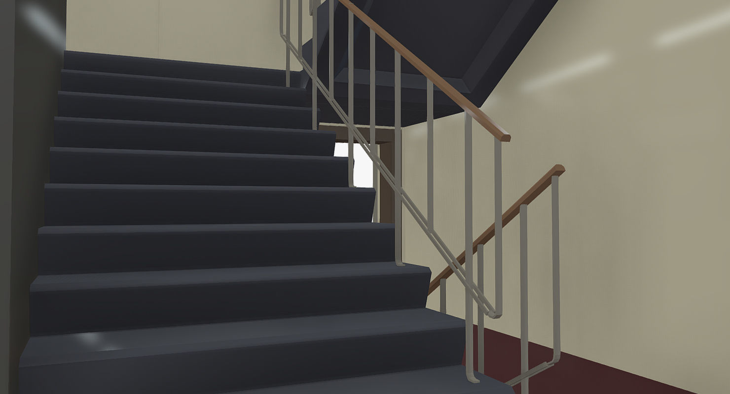 Simple Building Low-poly 3D model_5