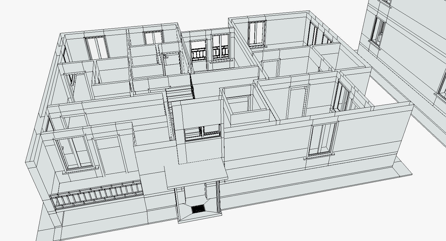 Simple Building Low-poly 3D model_10