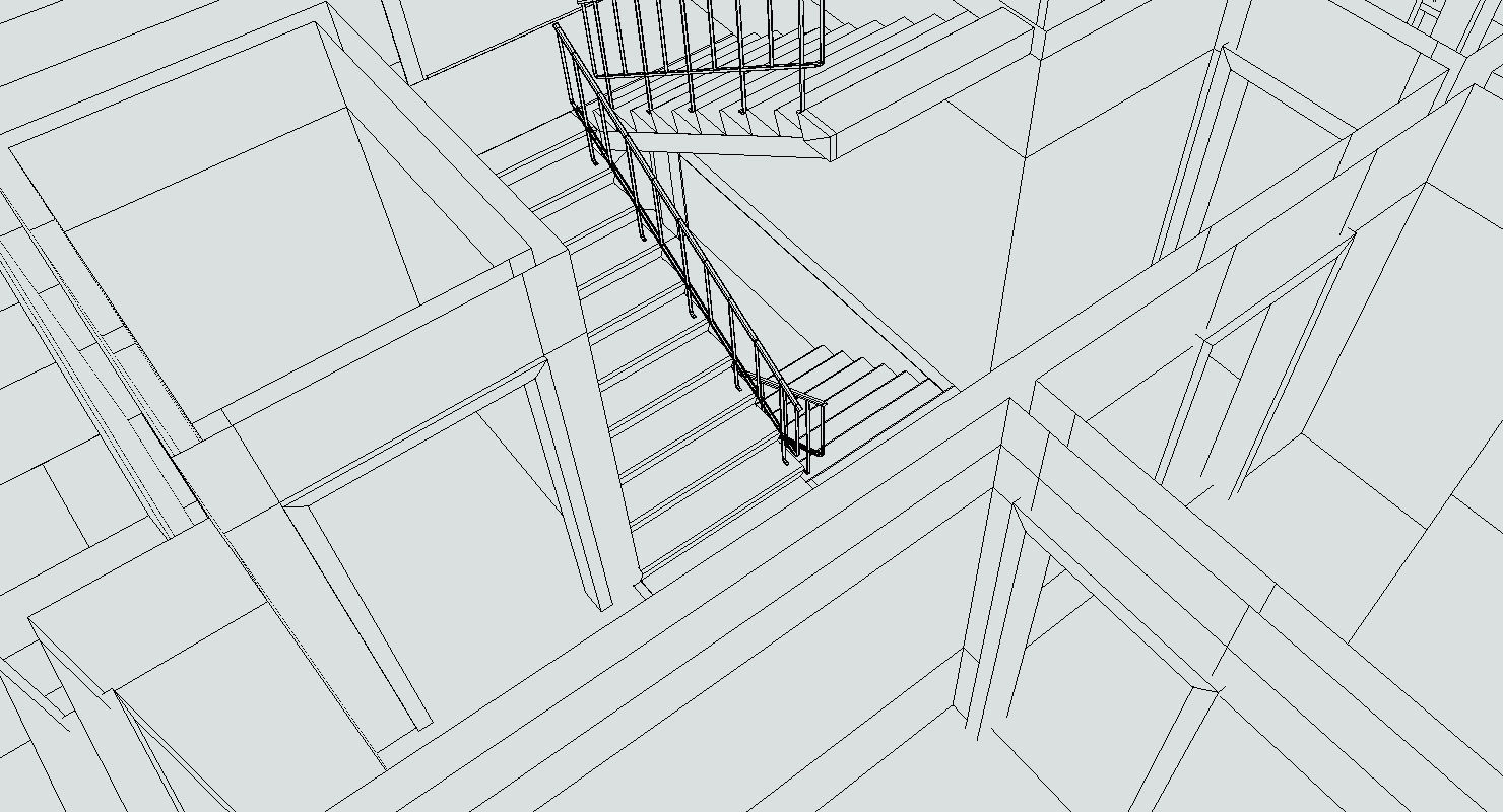 Simple Building Low-poly 3D model_11