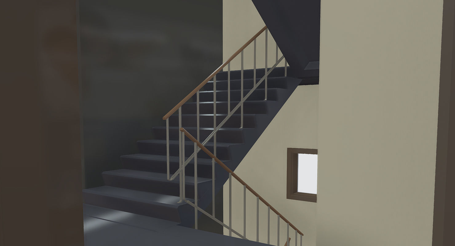 Simple Building Low-poly 3D model_6