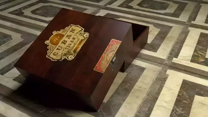 Cuban Cigar Box Low-poly 3D model
