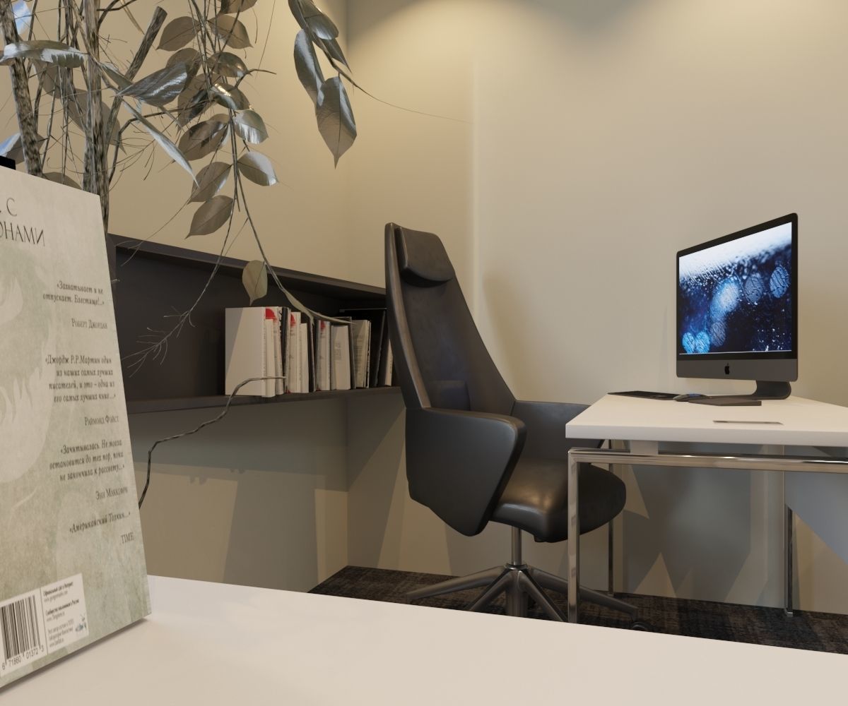 Modern Office Space 3D model_12