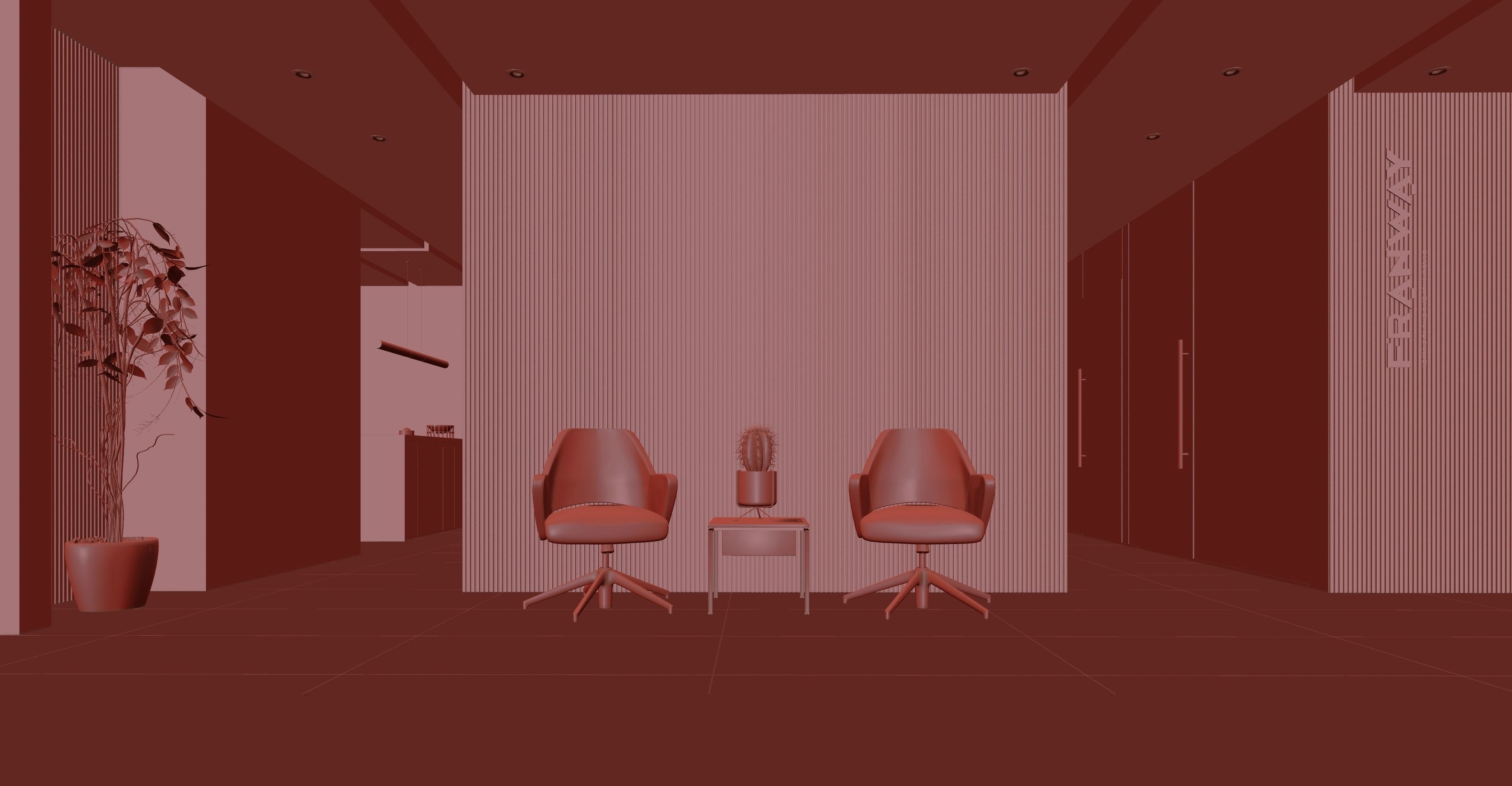 Modern Office Space 3D model_15