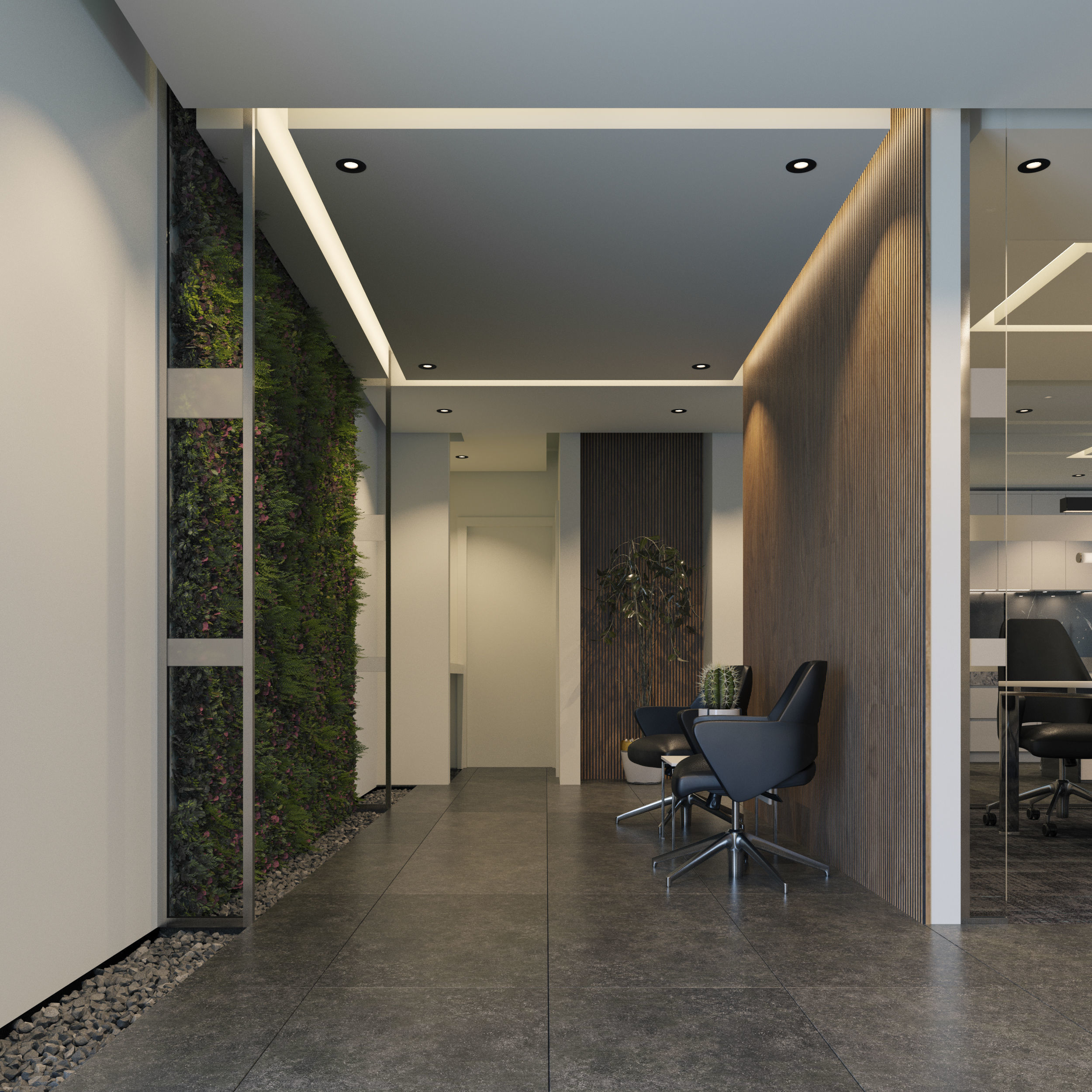Modern Office Space 3D model_3