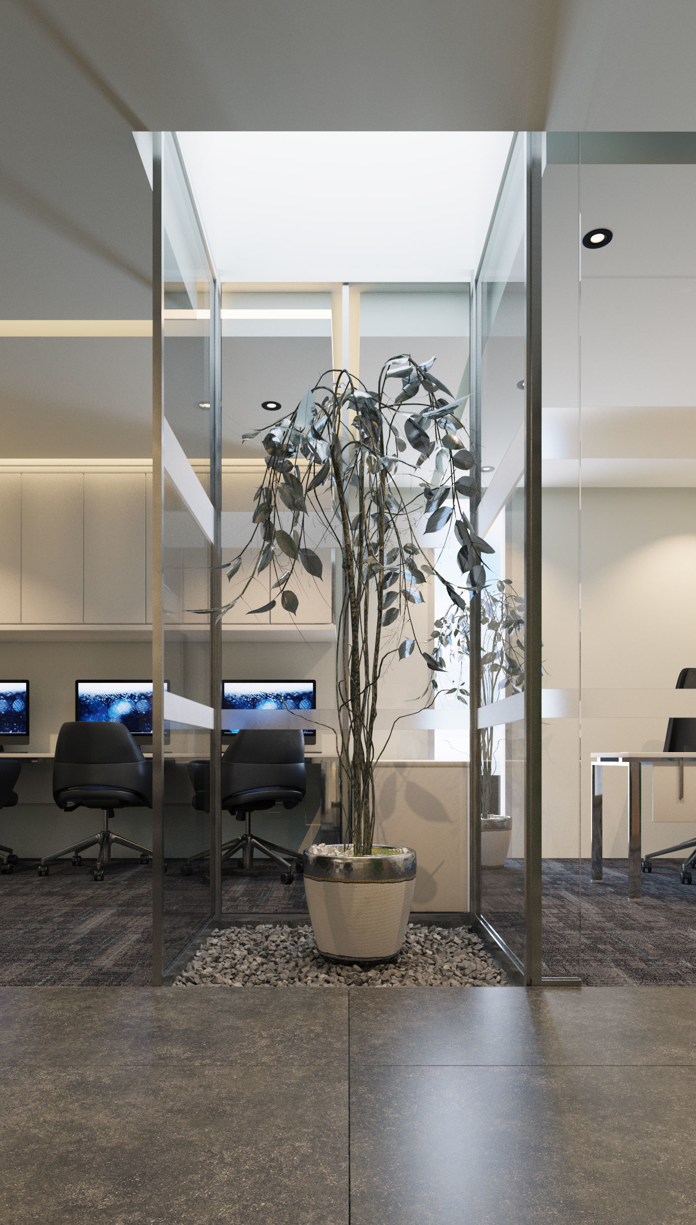 Modern Office Space 3D model_4