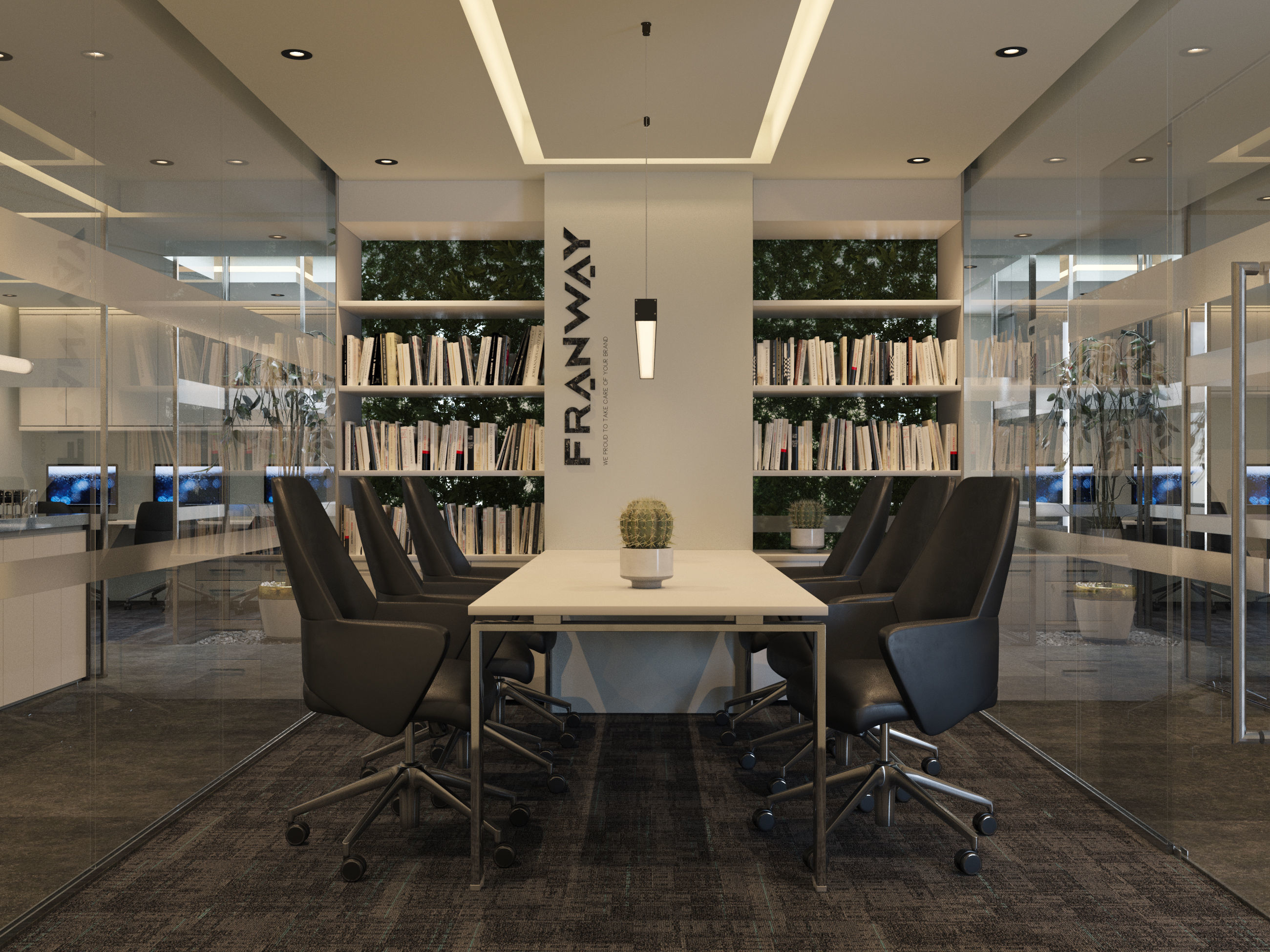 Modern Office Space 3D model_1