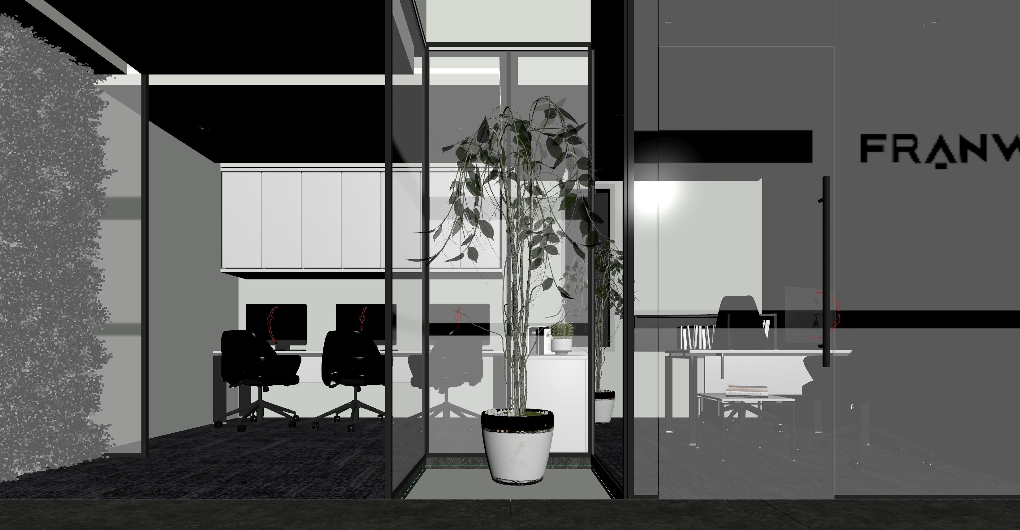 Modern Office Space 3D model_14