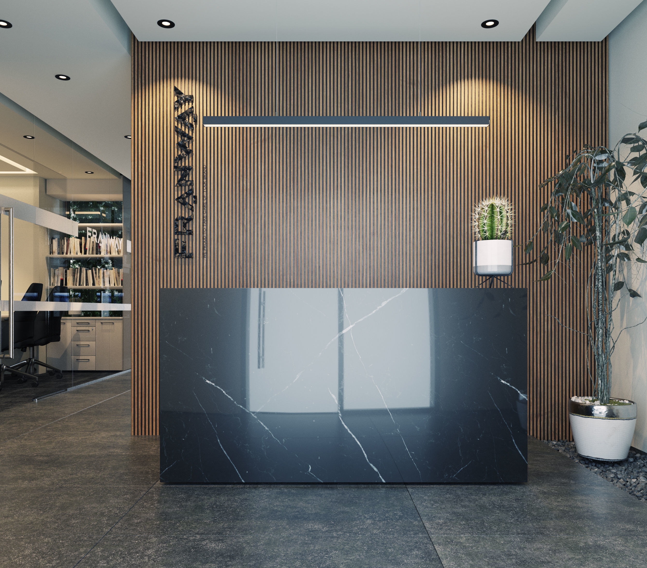 Modern Office Space 3D model_5