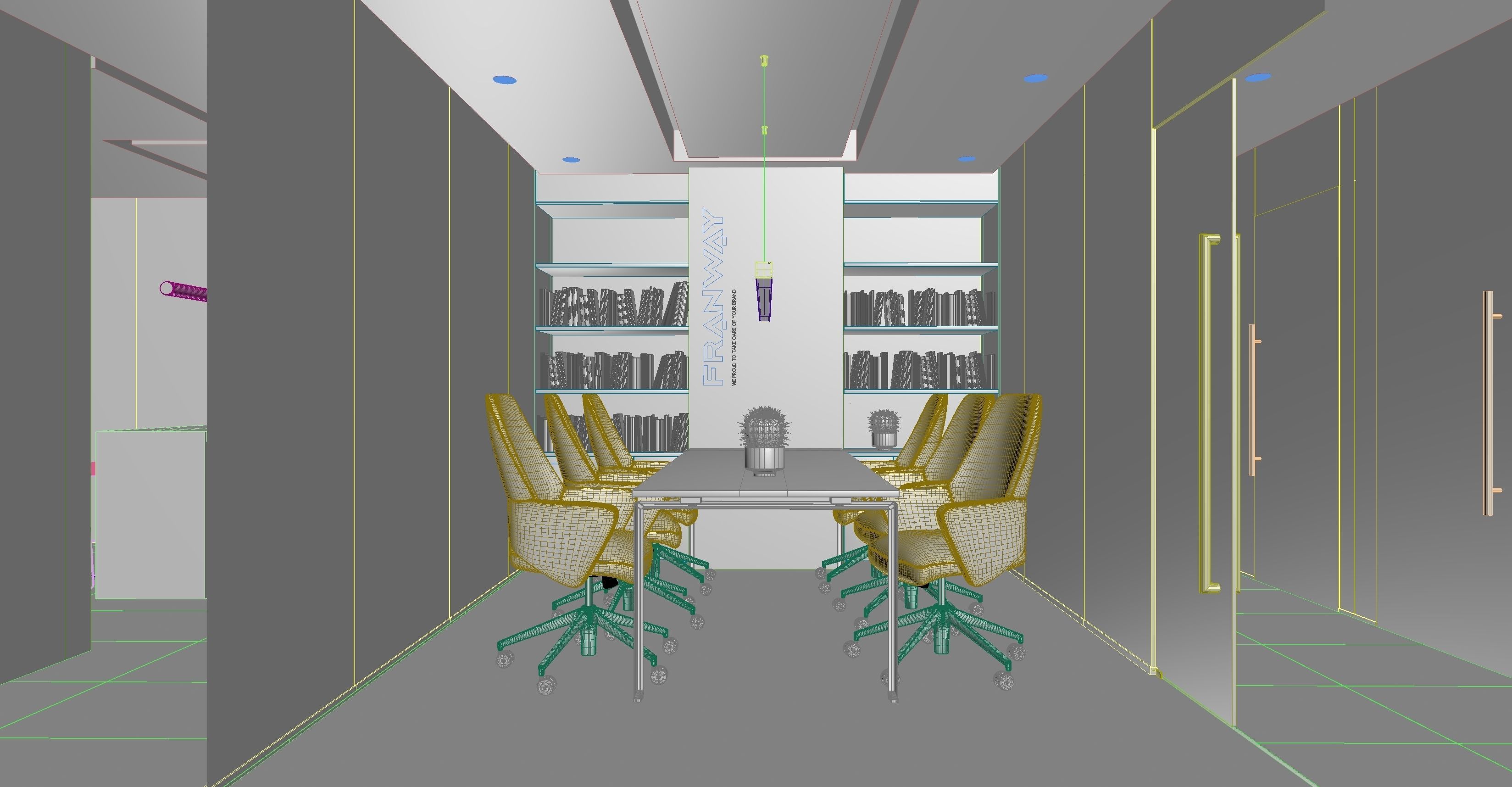 Modern Office Space 3D model_13