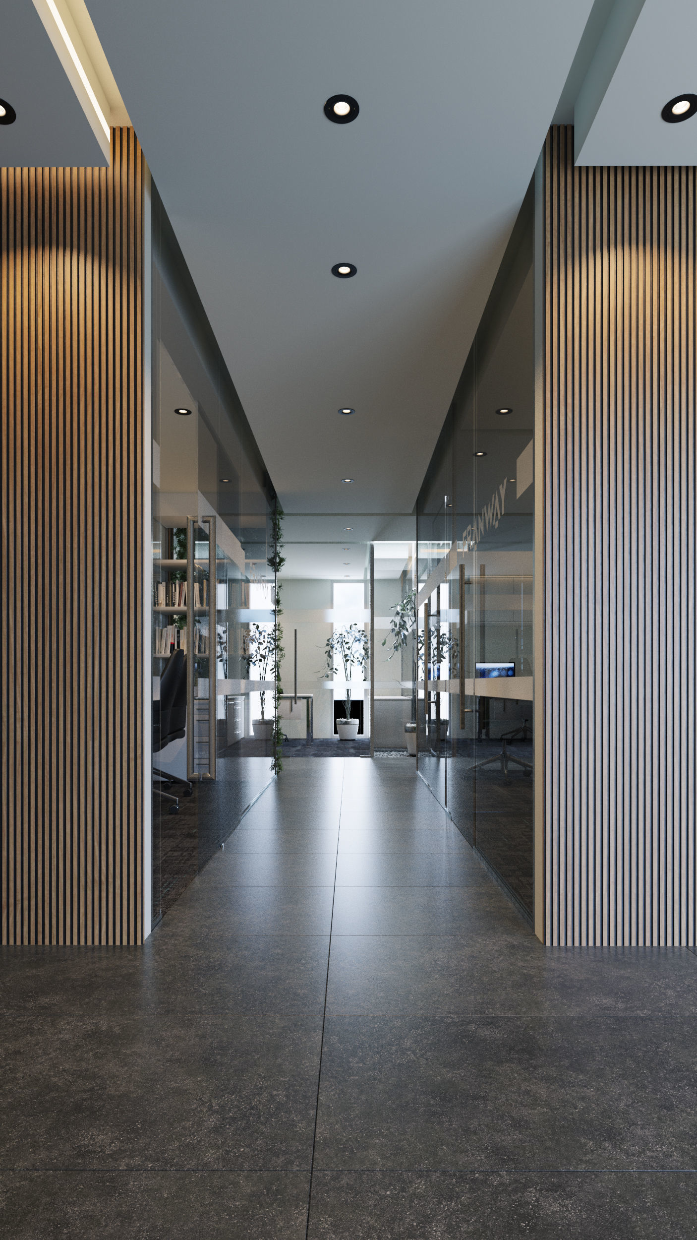 Modern Office Space 3D model_2