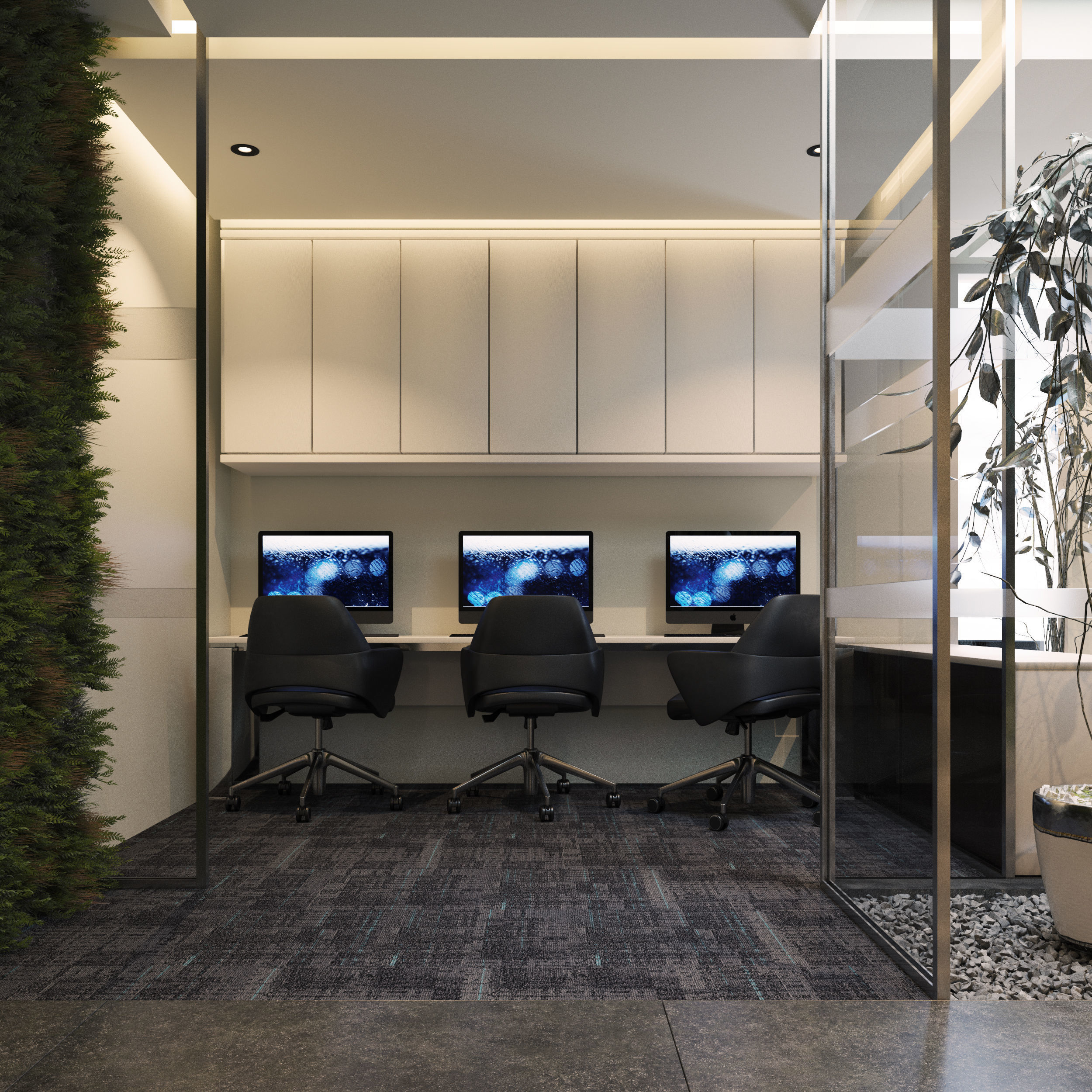 Modern Office Space 3D model_7