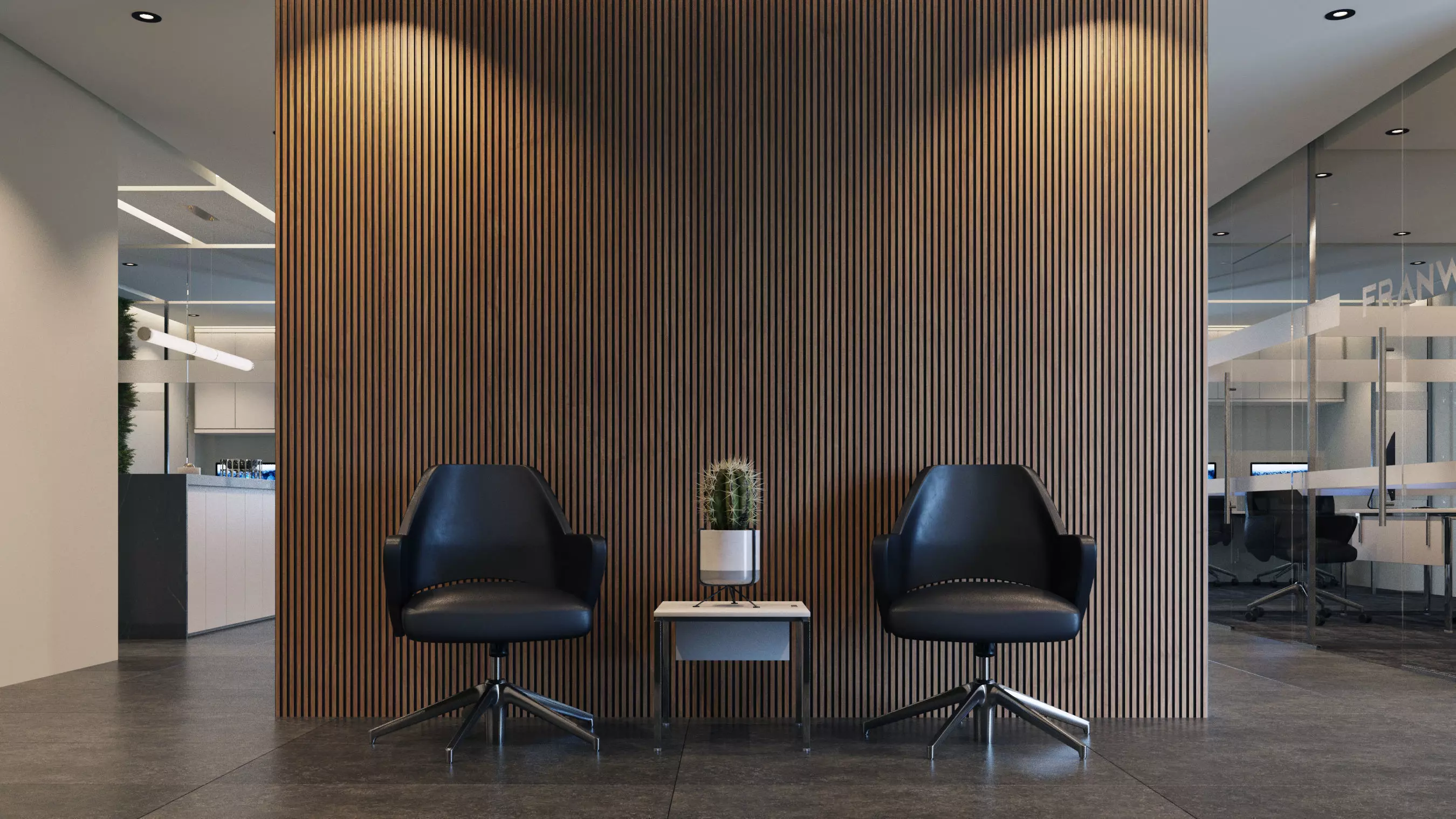 Modern Office Space 3D model_0